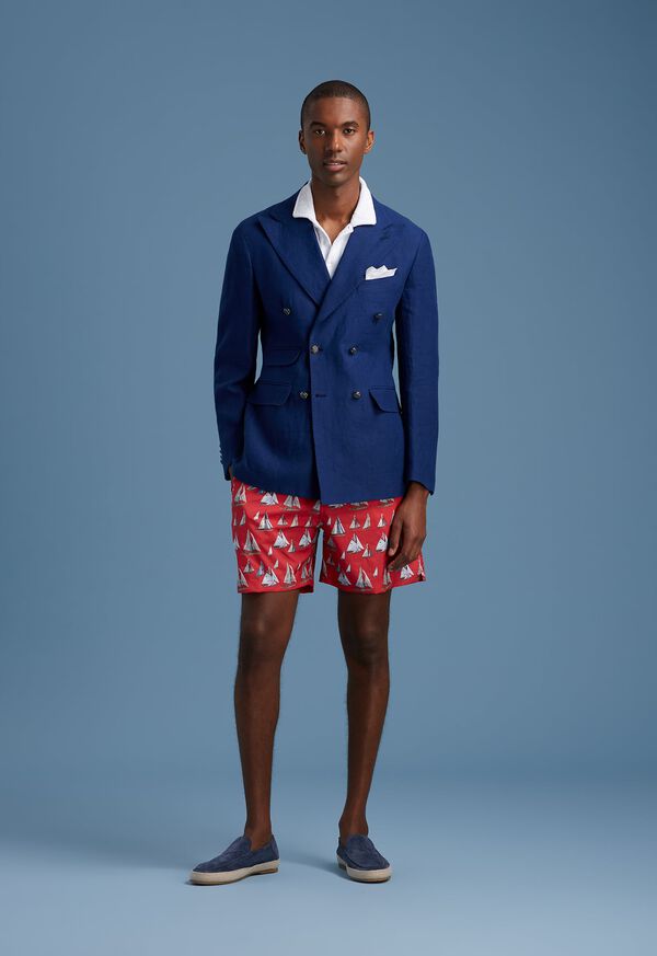 Paul Stuart Linen Double Breasted Jacket & Swim Trunks, image 1